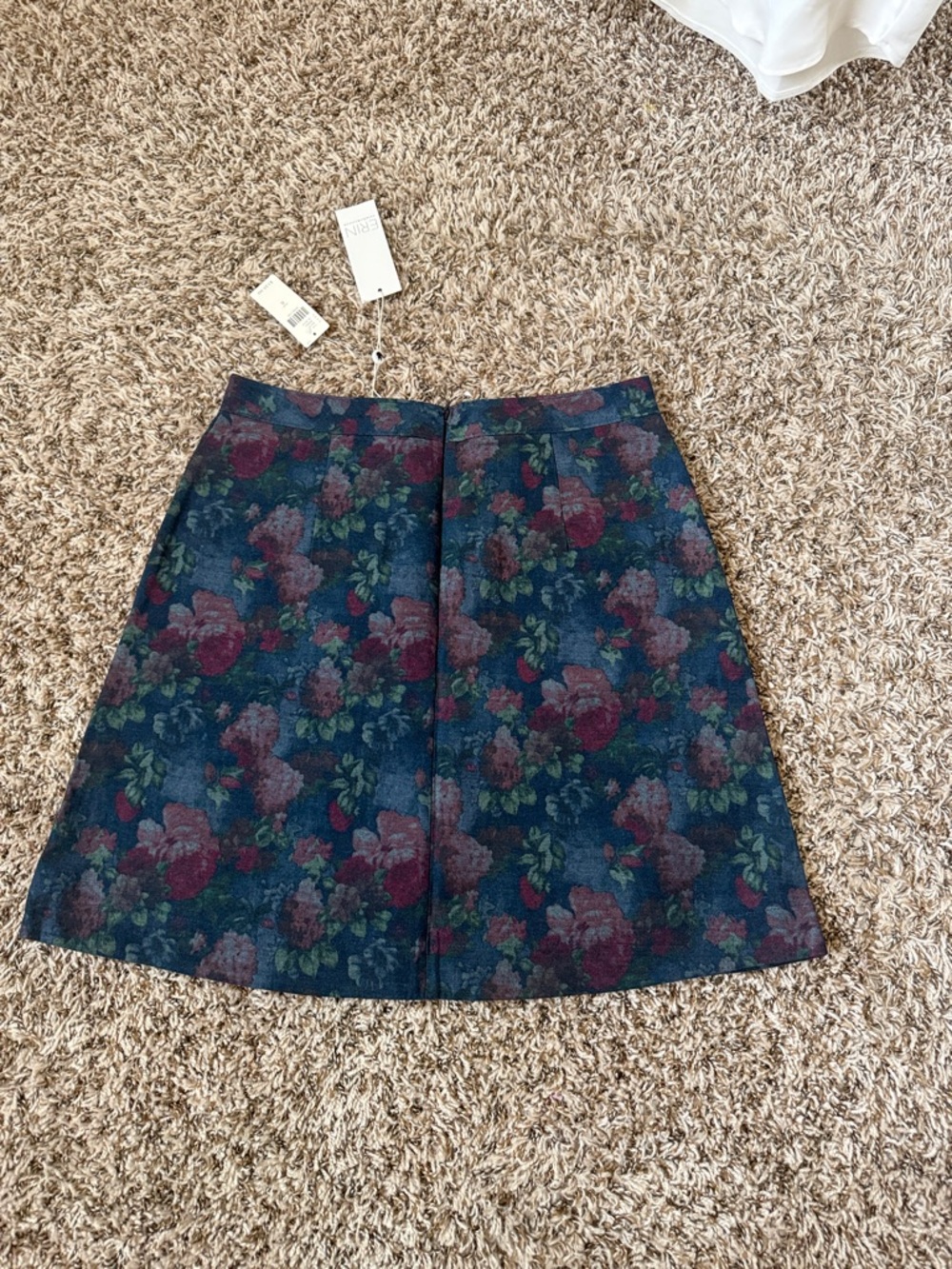 ERIN by Erin Fetherston Navy Floral A-Line Skirt NWT Size 8 Pockets